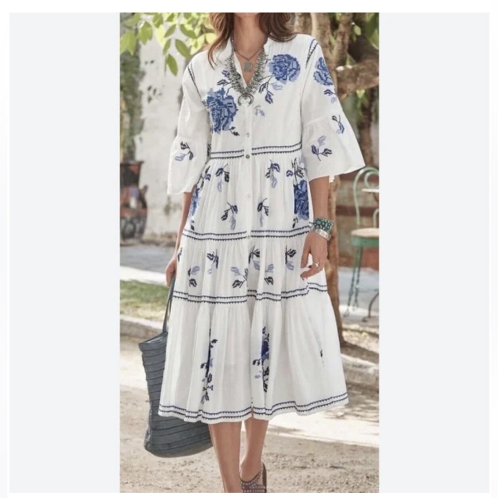 Sundance “Meline Blooms” midi dress